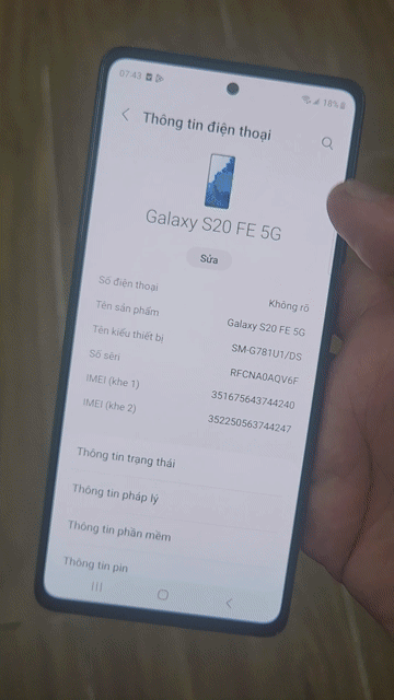 Samsung Galaxy S20 FE 5G 128GB Đen. Mua bán Điện thoại tại Huyện Bình Chánh Tp Hồ Chí Minh được đăng bởi Thảo Samsung hình 1