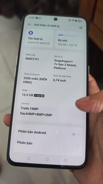 Realme Neo 5 SE ram16/1TB. Mua bán Điện thoại tại Huyện Tam Bình Vĩnh Long được đăng bởi Ngô Tường hình 1