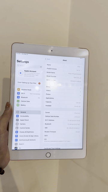 Apple iPad (7th Gen) 128GB Vàng hồng. Mua bán Máy tính bảng tại Quận Hoàng Mai Hà Nội được đăng bởi Ly Ly hình 1