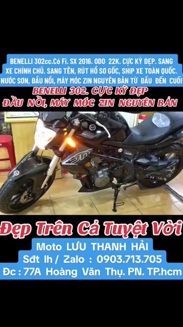 BENELLI 302.SX 2020,CỰC KỲ ĐẸP.ODO 22K.MÁY MÓC ZIN. Mua bán Xe máy tại Quận Phú Nhuận Tp Hồ Chí Minh được đăng bởi MOTO LUU THANH HAI  77A hình 1