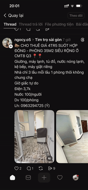 Cho thuê Phòng trọ Quận 3 Tp Hồ Chí Minh diện tích 35 m² giá 4,5 triệu/tháng