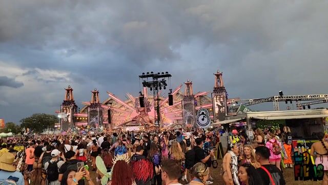EDC festival crowd and DJ