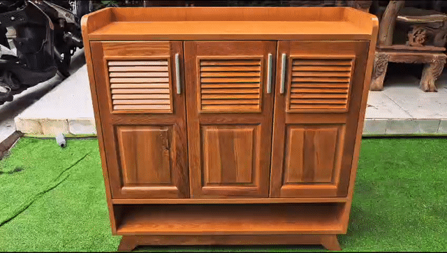 Tủ giày gỗ sồi 100x100x35cm màu sáng. Mua bán Tủ, kệ gia đình tại Huyện Củ Chi Tp Hồ Chí Minh được đăng bởi Nội Thất Giá Rẻ hình 1