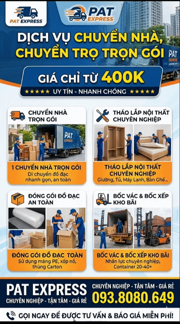 Dịch vụ chuyển nhà trọn gói chỉ tử 400k. Dịch vụ chuyển nhà tại Quận 6 Tp Hồ Chí Minh được đăng bởi CHUYỂN NHÀ TRỌN GÓI 400k hình 1