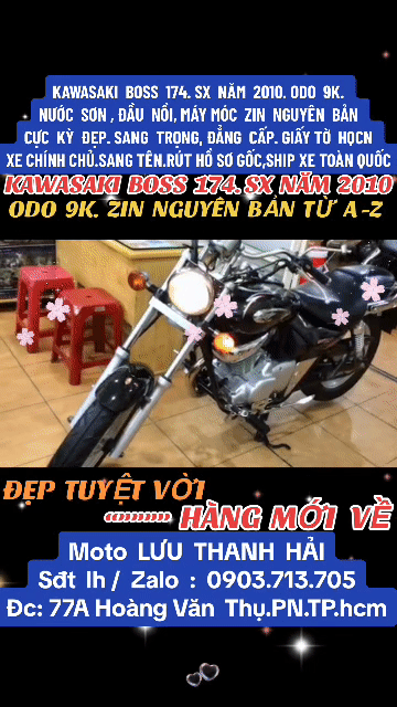 KAWASAKI BOSS 174.SX 2010,ZIN 100%.ODO 9K .CỰC ĐẸP. Mua bán Xe máy tại Quận Phú Nhuận Tp Hồ Chí Minh được đăng bởi MOTO LUU THANH HAI  77A hình 1