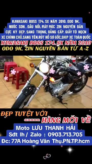 KAWASAKI BOSS 174.SX 2010,ZIN 100%.ODO 9K .CỰC ĐẸP. Mua bán Xe máy tại Quận Phú Nhuận Tp Hồ Chí Minh được đăng bởi MOTO LUU THANH HAI  77A hình 1
