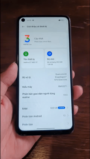 Realme GT Neo 3T 128GB Đen Snapdragon 870. Mua bán Điện thoại tại Quận Bình Tân Tp Hồ Chí Minh được đăng bởi Kim Quang hình 1