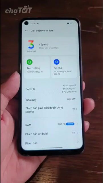 Realme GT Neo 3T 128GB Đen Snapdragon 870. Mua bán Điện thoại tại Quận Bình Tân Tp Hồ Chí Minh được đăng bởi Kim Quang hình 1
