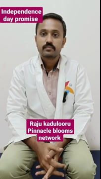 Pinnacle Blooms Network 75th Independence Day Promise by Raju Kadulooru, Special educator  of Pinnacle @ Suchitra II in Telugu