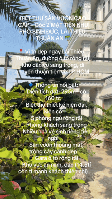Mua bán Nhà ở The Seasons Lái Thiêu Thành phố Thuận An Bình Dương diện tích 295 m² giá 14,5 tỷ