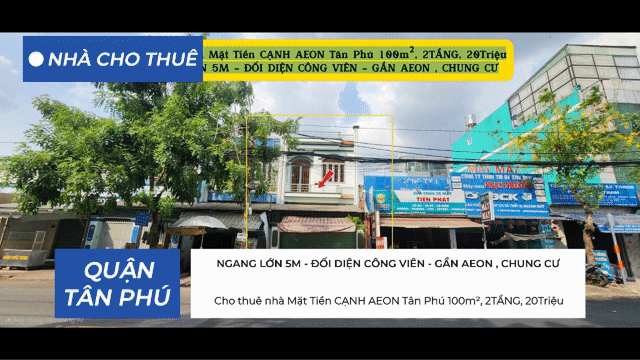 Cho thuê Nhà ở Quận Tân Phú Tp Hồ Chí Minh diện tích 100 m² giá 20 triệu/tháng