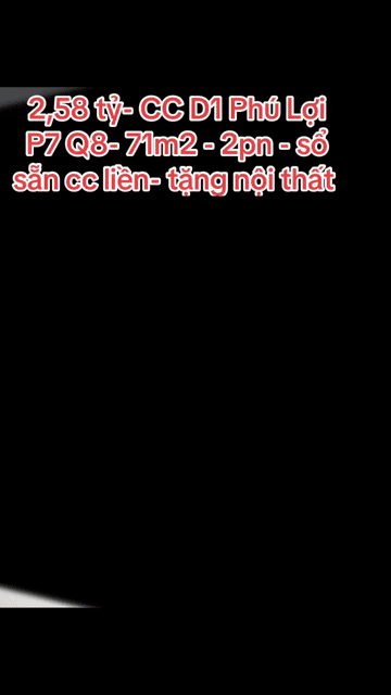 Mua bán Căn hộ Chung cư Khu dân cư Phú Lợi Quận 8 Tp Hồ Chí Minh diện tích 71 m² giá 2,58 tỷ