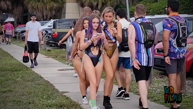 Festival crowd, fully clothed
