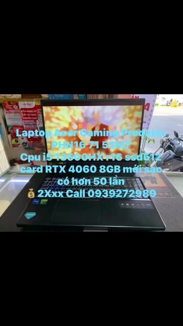 Acer Predator PHN16 i5-13500HX 16/512 RTX 4060 8GB. Mua bán Laptop tại Quận Ninh Kiều Cần Thơ được đăng bởi CẦM ĐỒ TRUNG HẬU   hình 1
