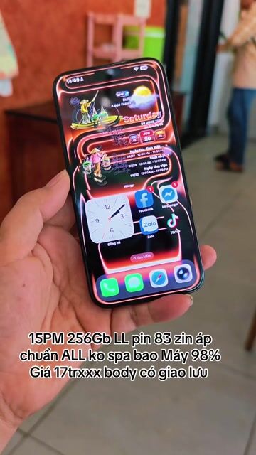 Apple iPhone 15 Pro Max 256GB Xanh zin áp máy 98%. Mua bán Điện thoại tại Thành phố Mỹ Tho Tiền Giang được đăng bởi LH Max Dilys hình 1