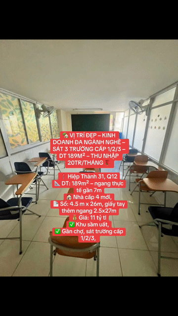 Mua bán Văn phòng, Mặt bằng kinh doanh Quận 12 Tp Hồ Chí Minh diện tích 189 m² giá 11 tỷ