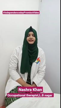 Pinnacle Blooms Network 75th Independence Day Promise by Nashra Khan, Occupational Therapist of Pinnacle @ LB Nagar in English