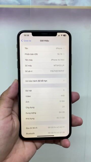 Apple iPhone Xs Max 64GB chỉ thay màn còn lại full. Mua bán Điện thoại tại Quận 12 Tp Hồ Chí Minh được đăng bởi Tính hình 1