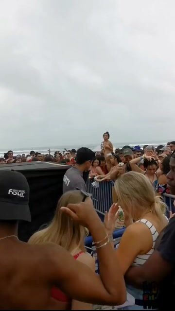 Normal beach crowd scenes