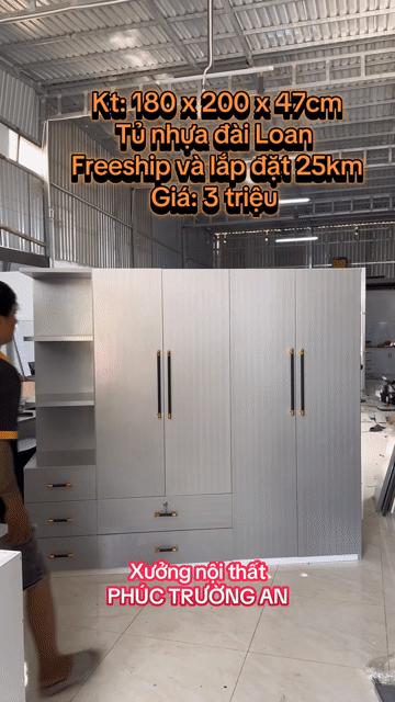 Tủ quần áo Nhựa Đài Loan Xám 4 cánh mở🚚 freeship. Mua bán Tủ, kệ gia đình tại Quận 3 Tp Hồ Chí Minh được đăng bởi Nội Thất Gia Đình hình 1
