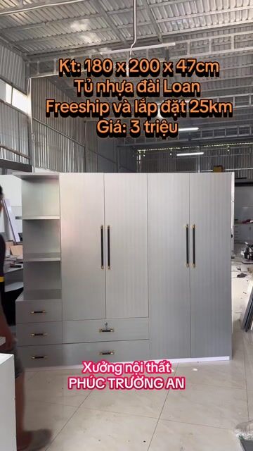 Tủ quần áo Nhựa Đài Loan Xám 4 cánh mở🚚 freeship. Mua bán Tủ, kệ gia đình tại Quận 3 Tp Hồ Chí Minh được đăng bởi Nội Thất Gia Đình hình 1