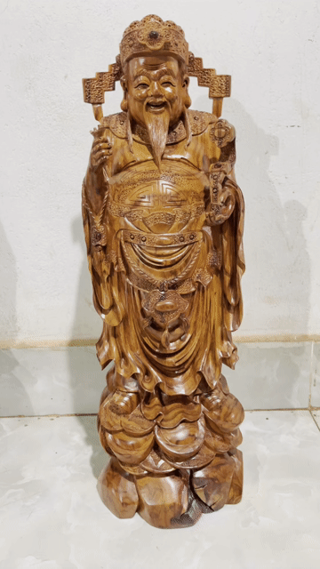 Tượng Thần Tài Gỗ Đục Tay 54cm. Mua bán Nội thất, đồ gia dụng khác tại Thành phố Buôn Ma Thuột Đắk Lắk được đăng bởi đại phạm hình 1