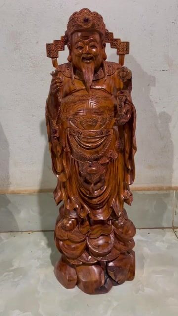 Tượng Thần Tài Gỗ Đục Tay 54cm. Mua bán Nội thất, đồ gia dụng khác tại Thành phố Buôn Ma Thuột Đắk Lắk được đăng bởi đại phạm hình 1