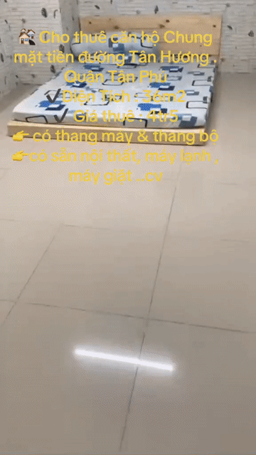 Cho thuê Căn hộ Chung cư Quận Tân Phú Tp Hồ Chí Minh diện tích 36 m² giá 4,5 triệu/tháng