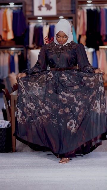 Floral Embroidered Evening Gown