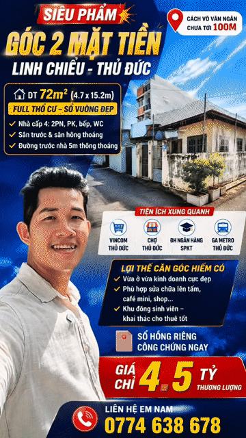 Mua bán Nhà ở Thành phố Thủ Đức Tp Hồ Chí Minh diện tích 72 m² giá 4,5 tỷ