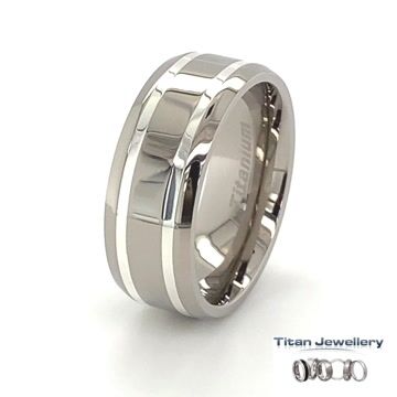 Men's Wedding Titan Band in Silver | Size 9.5 | Titanium Ring | Modern Gents Trading Co