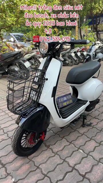 Xe máy điện Milan II màu Trắng. Mua bán Xe điện tại Quận Bắc Từ Liêm Hà Nội được đăng bởi Xe điện Bình Phương hình 1