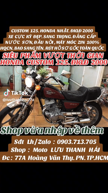 HONDA  CUSTOM 125.ĐKLĐ 2000.SIÊU ĐẸP. SANG.ZIN100%. Mua bán Xe máy tại Quận Phú Nhuận Tp Hồ Chí Minh được đăng bởi MOTO LUU THANH HAI  77A hình 1