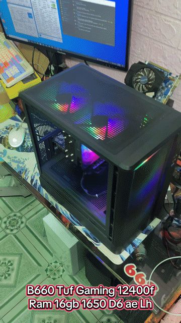 Pc B660 Tuf Gaming 12400f 1650 D6 ae làm việc. Mua bán Máy tính để bàn tại Thành phố Thuận An Bình Dương được đăng bởi Vi Tính Phát Tài hình 1