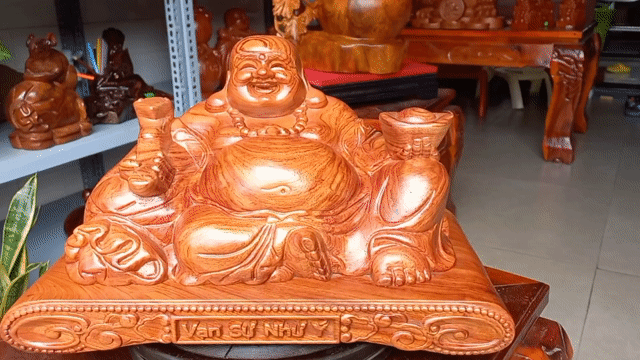 Tượng Di Lặc ngồi đế cuốn thư. Mua bán Đồ sưu tầm, đồ cổ tại Quận 12 Tp Hồ Chí Minh được đăng bởi Đồ Gỗ Quí Hằng hình 1