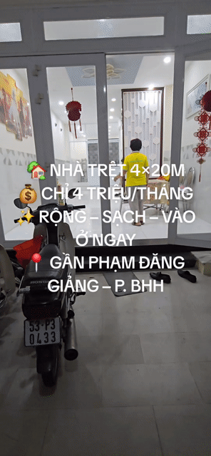 Cho thuê Nhà ở Quận Bình Tân Tp Hồ Chí Minh diện tích 80 m² giá 4 triệu/tháng