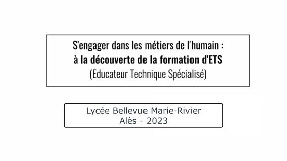 S'engager dans les "métiers de l'humain": à la découverte de la formation d'ETS (Educateur Technique Spécialisé)