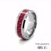 8mm Tungsten Carbide and Red Carbon Fibre Inlay Ring 360 video