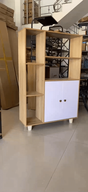 Tủ sách Gỗ MDF Trắng - Vân gỗ sồi Hiện đại. Mua bán Tủ, kệ gia đình tại Quận Cẩm Lệ Đà Nẵng được đăng bởi Nội Thất Trần Dung  hình 1