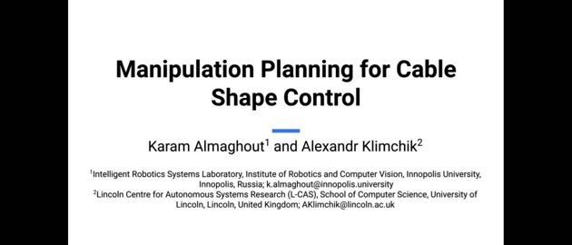 Manipulation Planning for Cable Shape Control