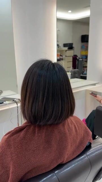 縮毛矯正作品|中短髮自然服貼