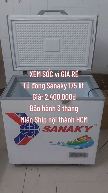 Tủ đông Sanaky 175 lít Inverter Trắng. Mua bán Tủ lạnh tại Quận Tân Phú Tp Hồ Chí Minh được đăng bởi ĐIỆN MÁY VUI VẺ hình 1