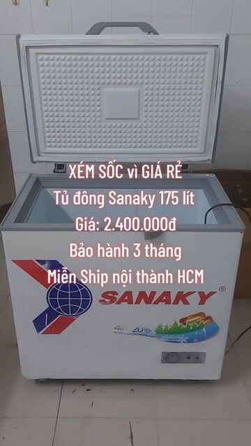 Tủ đông Sanaky 175 lít Inverter Trắng. Mua bán Tủ lạnh tại Quận Tân Phú Tp Hồ Chí Minh được đăng bởi ĐIỆN MÁY VUI VẺ hình 1
