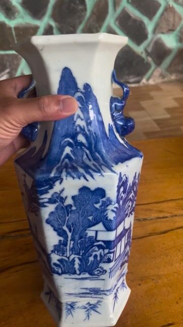 Bình hoa gốm sứ lục giác. Mua bán Cây cảnh, đồ trang trí tại Thành phố Cao Lãnh Đồng Tháp được đăng bởi Núi Núi Ăn Chay hình 1