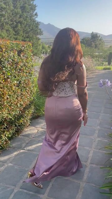 Elegant off white & light pink dress