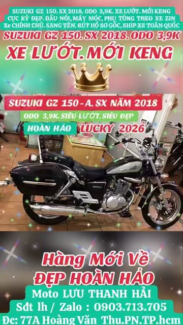 SUZUKI GZ 150.SX 2018. ODO 3,9K.XE LƯỚT. MỚI KENG.. Mua bán Xe máy tại Quận Phú Nhuận Tp Hồ Chí Minh được đăng bởi MOTO LUU THANH HAI  77A hình 1