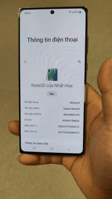 Samsung Note 20 4G 8/256GB đẹp 98%. Mua bán Điện thoại tại Thành phố Thủ Đức Tp Hồ Chí Minh được đăng bởi Tịnh Lưu Ly hình 1