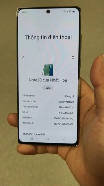 Samsung Note 20 4G 8/256GB đẹp 98%. Mua bán Điện thoại tại Thành phố Thủ Đức Tp Hồ Chí Minh được đăng bởi Tịnh Lưu Ly hình 1