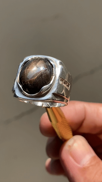 Nhẫn nam Bạc đúc, Đá saphia 19mm. Mua bán Phụ kiện thời trang khác tại Thành phố Phan Rang-Tháp Chàm Ninh Thuận được đăng bởi Sưu tầm  hình 1