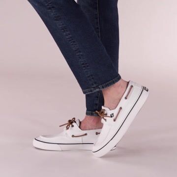Mens Sperry Top-Sider Bahama II Boat Shoe - White video thumbnail